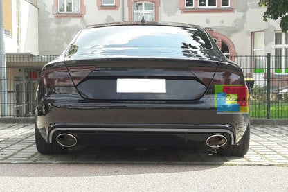 SOTTO PARAURTI + TERMINALI ACCIAIO PER AUDI A7 4G 2010-2014 DIFFUSORE DESIGN RS7