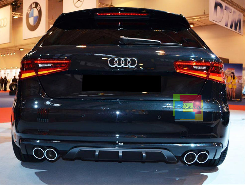 SOTTO PARAURTI LOOK SPORTIVO - DIFFUSORE POSTERIORE AUDI A3 8V 2012+ SPORTBACK