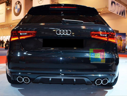 SOTTO PARAURTI LOOK SPORTIVO - DIFFUSORE POSTERIORE AUDI A3 8V 2012+ SPORTBACK