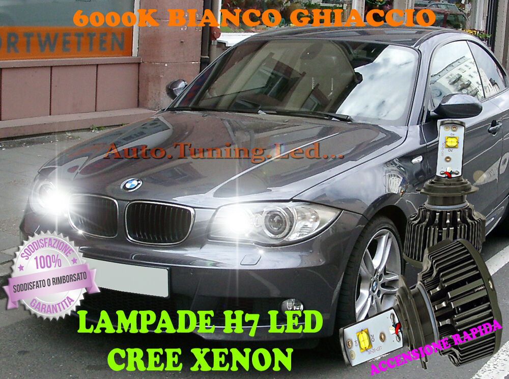 BMW SERIE 1 E82 LAMPADE H7 CREE XENON ABBAGLIANTI 6000K BIANCO RAPIDO AUTOELEGANCERICAMBI