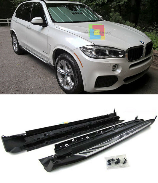 PEDANE LATERALI SOTTOPORTA IN ALLUMINIO / ABS PER BMW X5 F15 2013 IN POI .-1