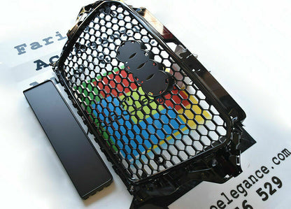 GRIGLIA ANTERIORE NERA NO LOGO PER AUDI A3 8V 2012-2015 CALANDRA RS3 NIDO D&apos;APE