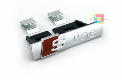 LOGO SLINE GRIGLIA ANTERIORE A CLIP AUDI A4 B7 B6 B5 LOOK SPORTIVO ACCIAIO