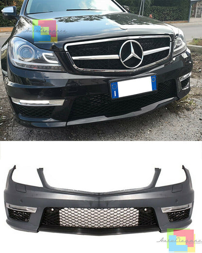 PARAURTI ANTERIORE DESIGN AMG C63 CON DIURNE LED PER MERCEDES C W204 S204 07-14