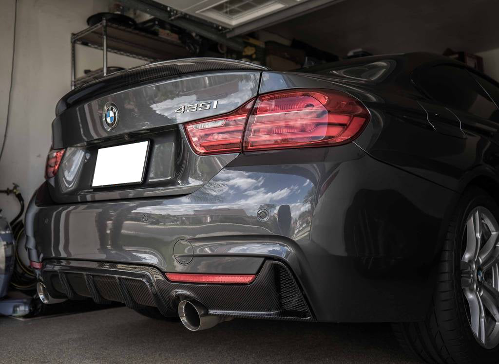 BMW SERIE 4 F32 F33 F36 SPOILER SOTTO PARAURTI POSTERIORE DIFFUSORE CARBONIO AUTOELEGANCERICAMBI