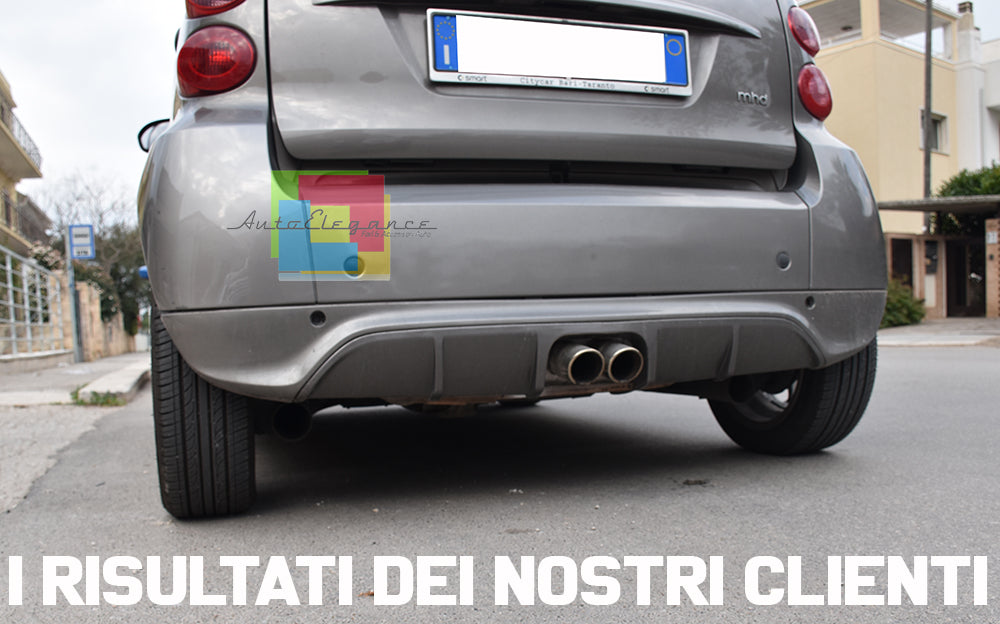 SMART FORTWO 451 2012-2015 DOPPIO ESTRATTORE SPOILER DIFFUSORE POSTERIORE