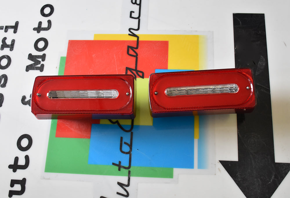 FARI POSTERIORI LIGHTBAR LED MERCEDES G W463 1989-2015 ROSSO / TRASPARENTE