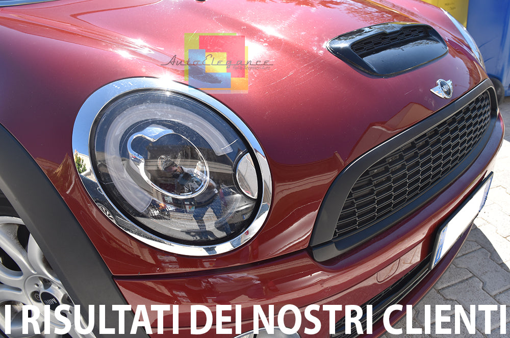 MINI COOPER R56 2006-2010 FARI ANTERIORI NERI ANGEL EYES D1S XENON DI SERIE