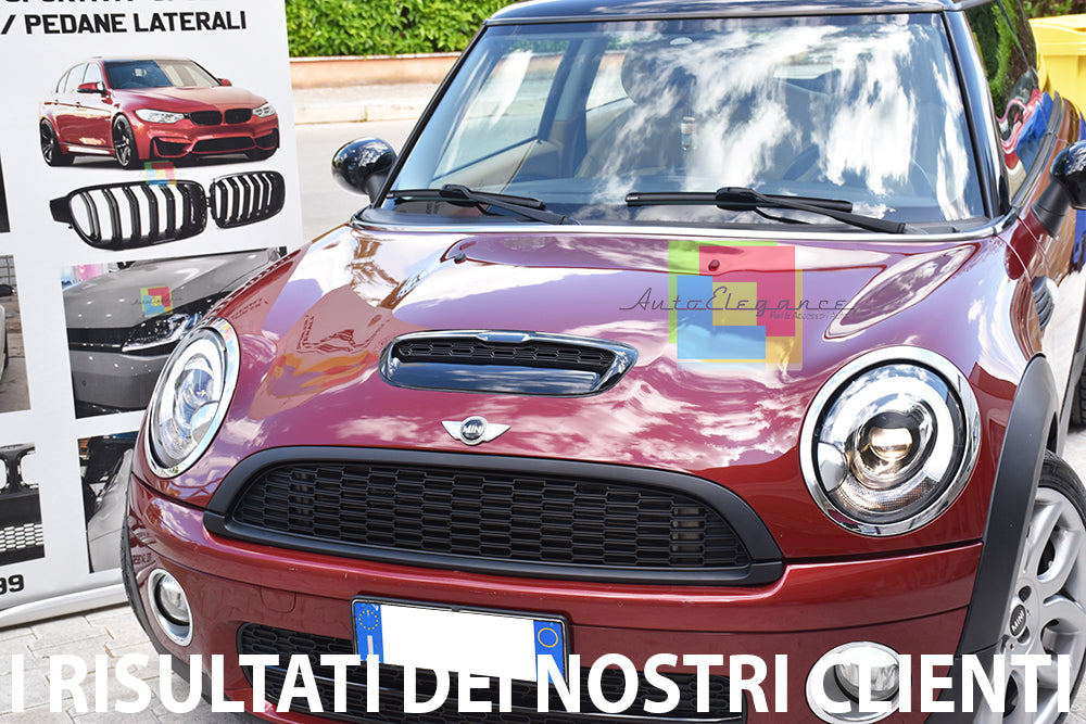MINI COOPER R56 2006-2010 FARI ANTERIORI NERI ANGEL EYES D1S XENON DI SERIE