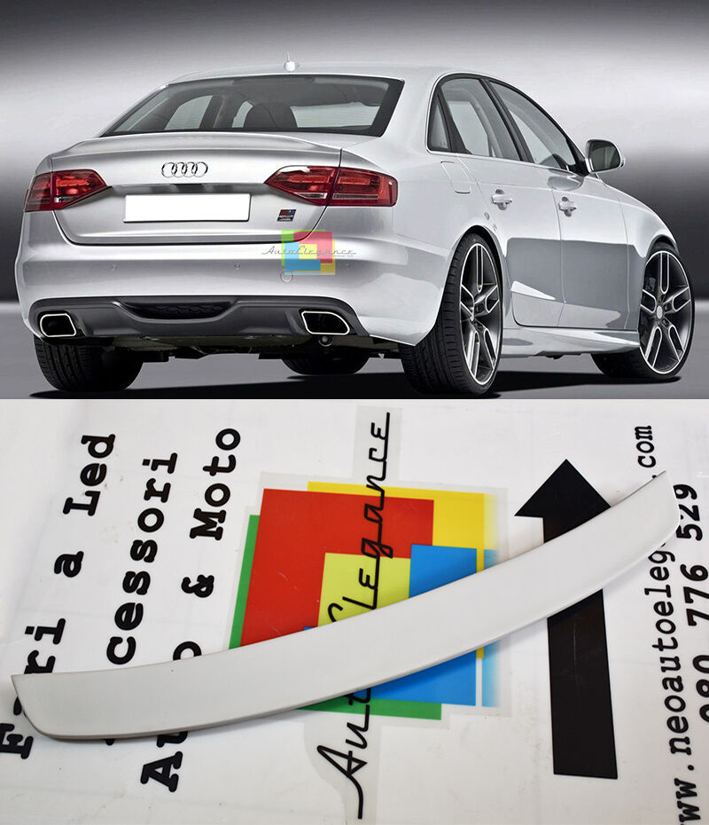 SPOILER POSTERIORE COFANO AUDI A4 B8 8K BERLINA 2008-2014 LOOK S4 S LINE