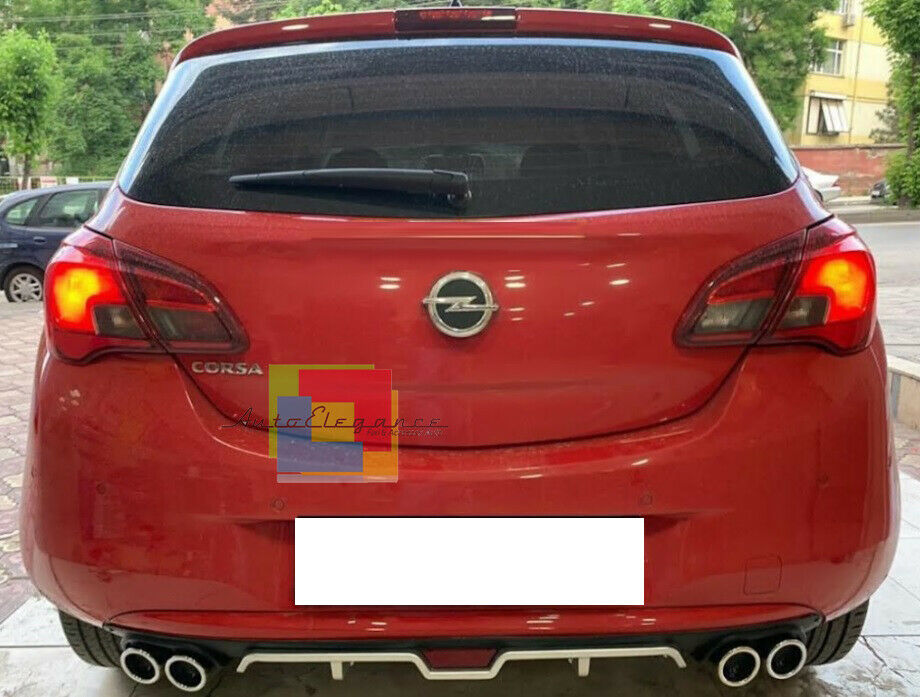OPEL CORSA E 2014+ SOTTO PARAURTI POSTERIORE DIFFUSORE QUATTRO TERMINALI ABS -