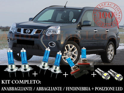 NISSAN X-TRAIL 2007-2013 COMPLETE SET BLUE XENON LAMPS + LED POSITION