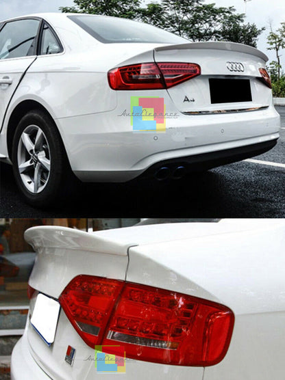SPOILER LOOK S4 POSTERIORE COFANO AUDI A4 B8 8K BERLINA 08-15 VERNICIATO BIANCO