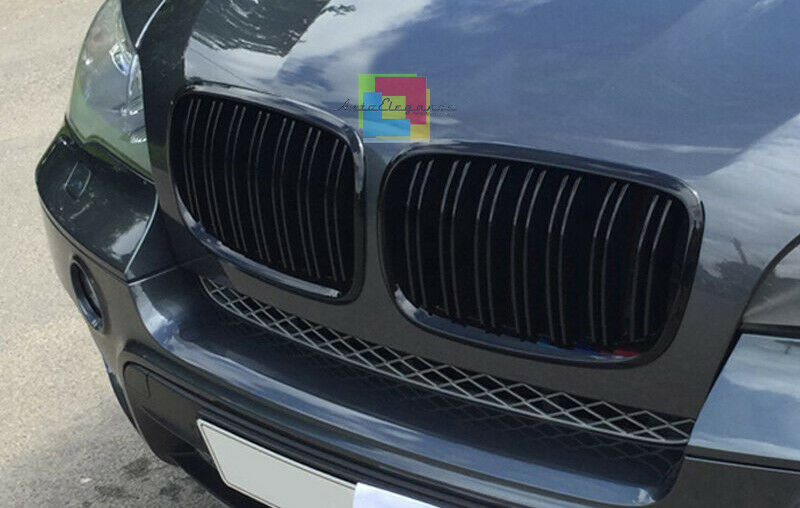 FRONT GRILLE GLOSS BLACK M DOUBLE BAND BMW X5 E70 2006 TO 2013 MASK