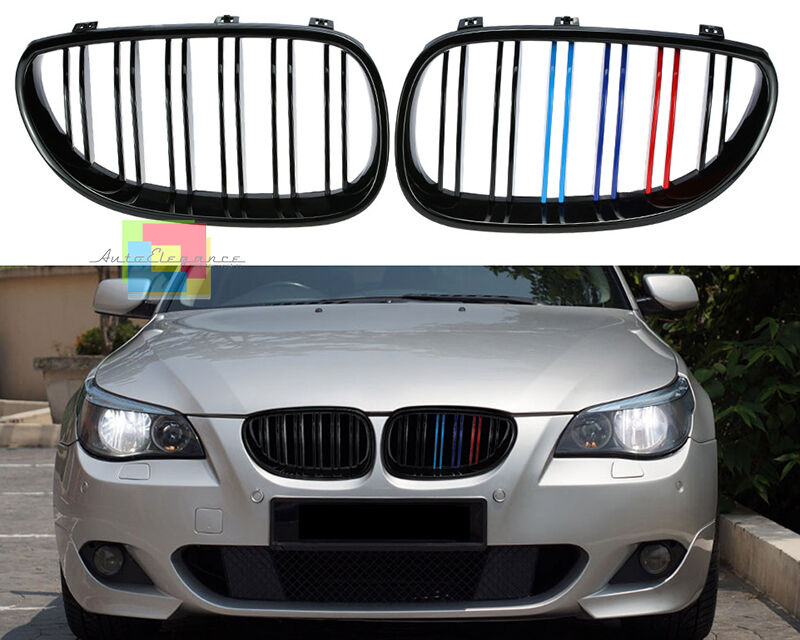 GRIGLIE ANTERIORI BMW SERIE 5 E60 E61 04-10 CALANDRA DOPPIA STRISCIA 3 COLORI M