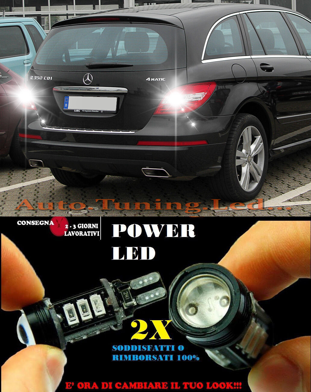 MERCEDES R W251 2010+ 6000K LAMPADE RETROMARCIA A LED T15 W16W CANBUS NO ERROR
