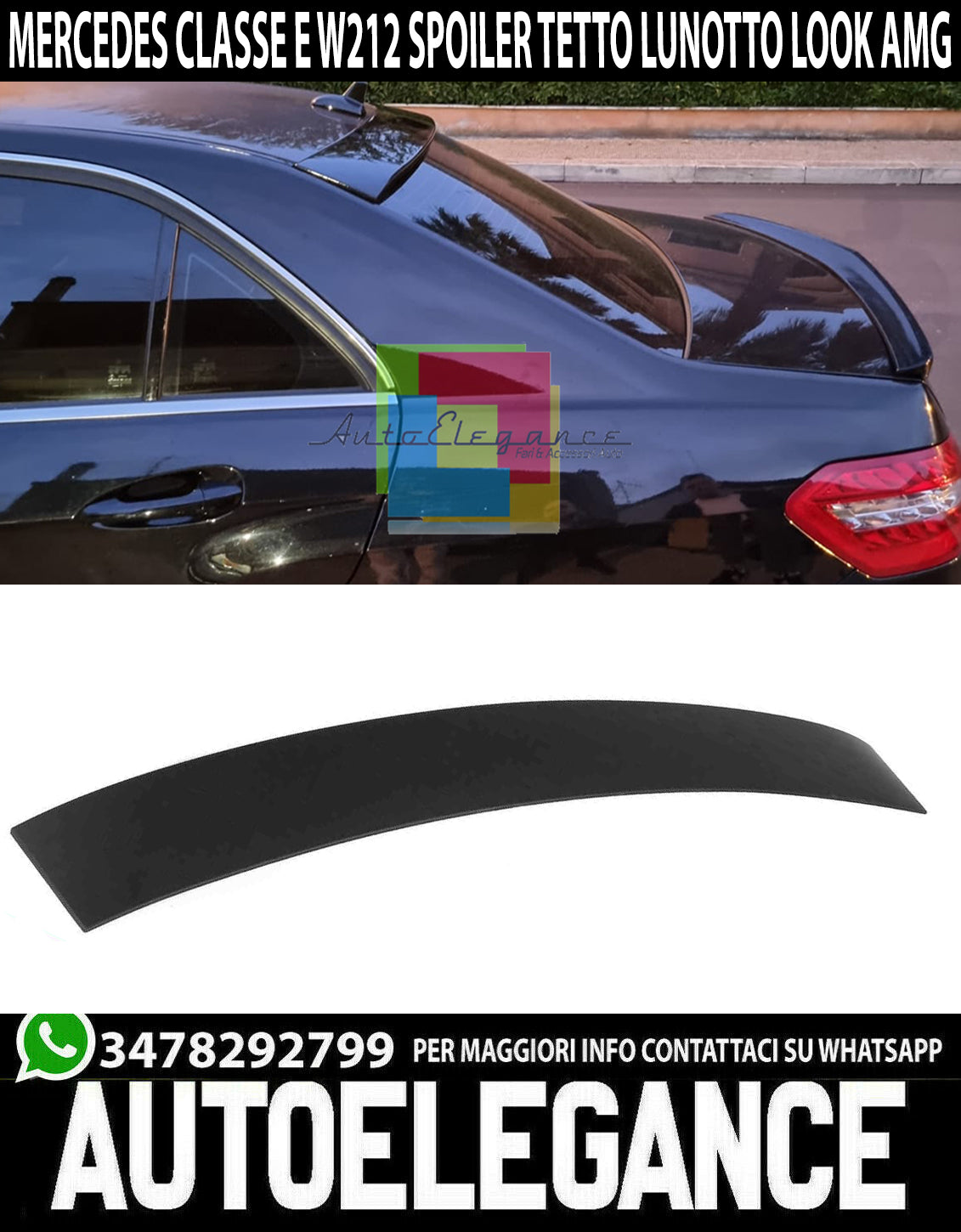MERCEDES E-CLASS W212 REAR ROOF SPOILER REAR WINDOW ABS