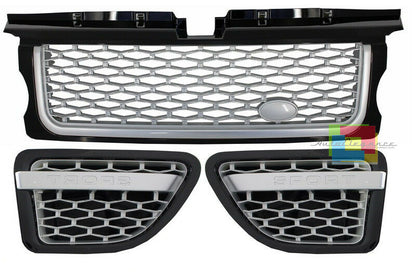 LAND ROVER RANGE ROVER SPORT 05-08 GRIGLIA ANTERIORE + LATERALI NERO / PLATINO