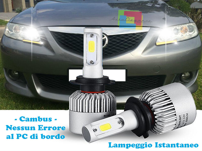 LAMPADE ABBAGLIANTI LED MAZDA 6 2002-2007 LAMPEGGIO ISTANTANEO 6000K CREE
