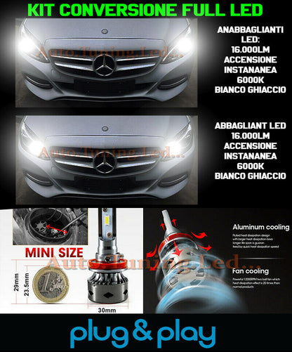 LOW BEAM + HIGH BEAM LED LAMPS 16.000LM FOR MERCEDES C CLASS W205
