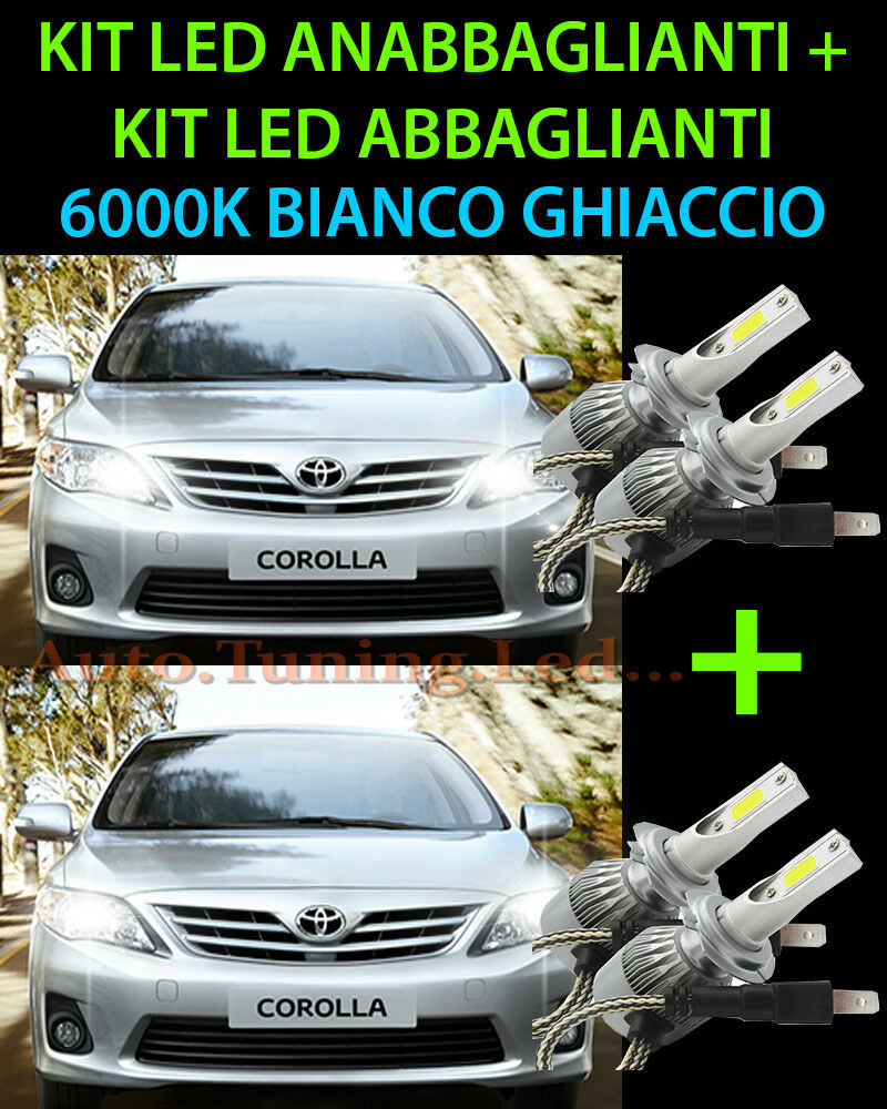 KIT LED LAMPADE ABBAGLIANTI & ANABBAGLIANTI PER TOYOTA COROLLA 2007 IN POI -.