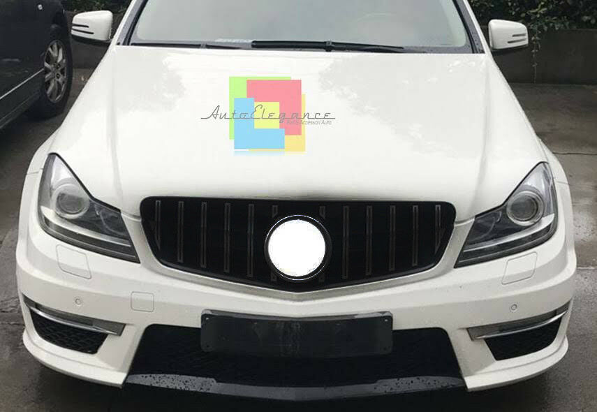 GRIGLIA ANTERIORE MERCEDES C W204 07-14 MASCHERINA AMG NERO LUCIDO MASCHERINA