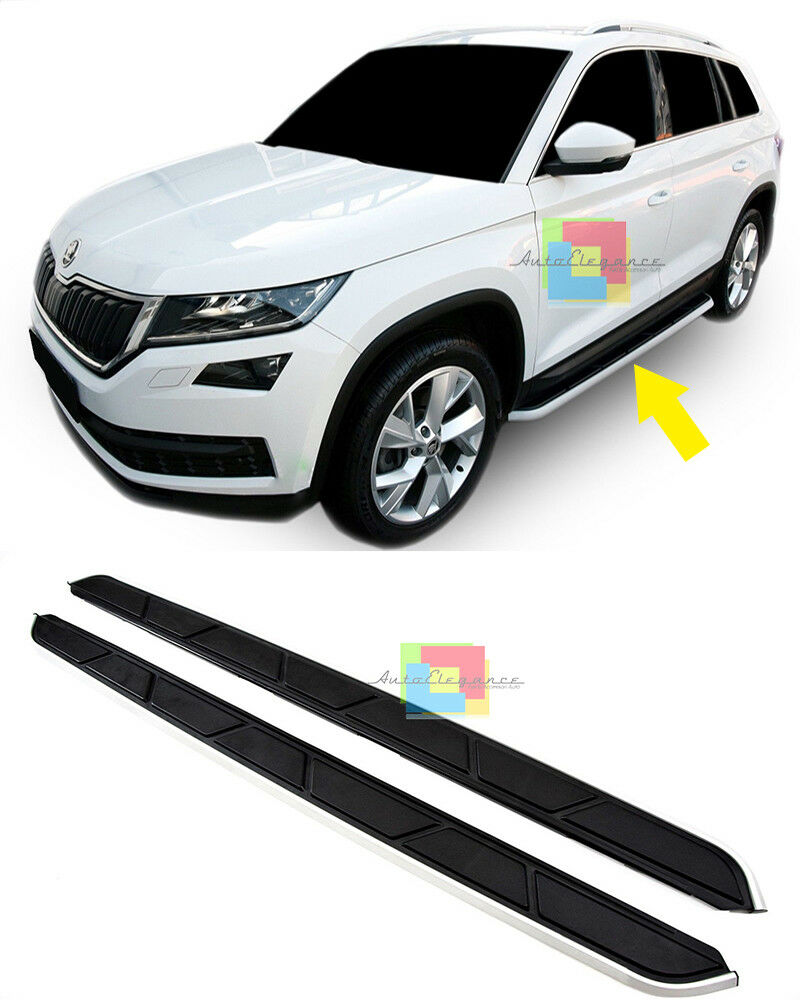 SIDE STEPS FOR SKODA KODIAQ 2016 ONWARDS NON-SLIP DOOR SILLS .-