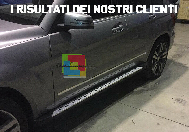 PEDANE LATERALI MERCEDES GLK X204 2008 IN POI SOTTO PORTA IN ALLUMINIO E PVC