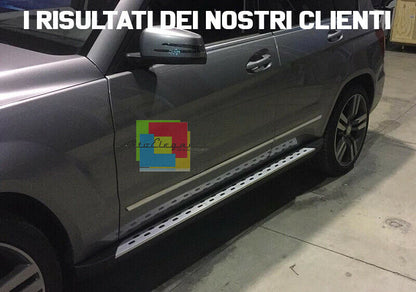 PEDANE LATERALI MERCEDES GLK X204 2008 IN POI SOTTO PORTA IN ALLUMINIO E PVC