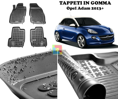 OPEL ADAM 2013 IN POI TAPPETINI AUTO IN GOMMA - TAPPETI TOP QUALITA -1-