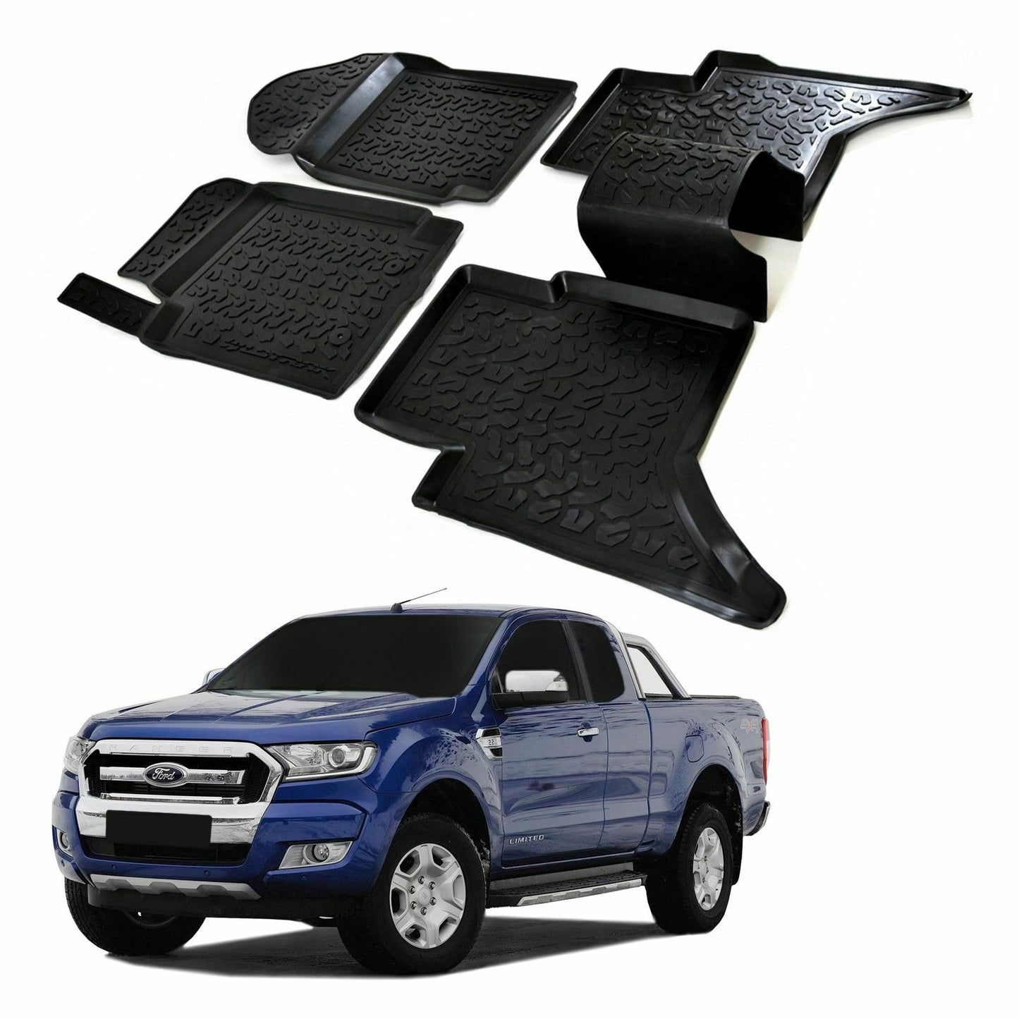 FORD RANGER T6 / T7 RUBBER CAR MATS - TOP QUALITY MATS -1