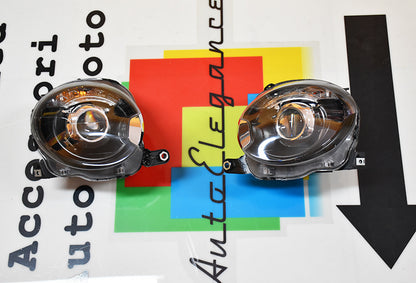 FARI ANTERIORI + KIT LED ANABBAGLIANTE PER FIAT 500 DAL 2007+ BLACK EDITION