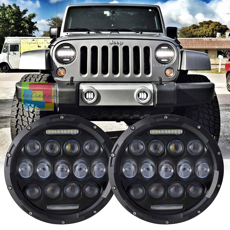 AM General Hummer 92~01 FARI ANTERIORI FULL LED - CON LUCI DIURNE BIANCO 6000K AUTOELEGANCERICAMBI
