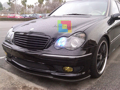 HEADLIGHTS MERCEDES C CLASS W203 2000-2006 BLACK LENTICULAR HEADLIGHTS