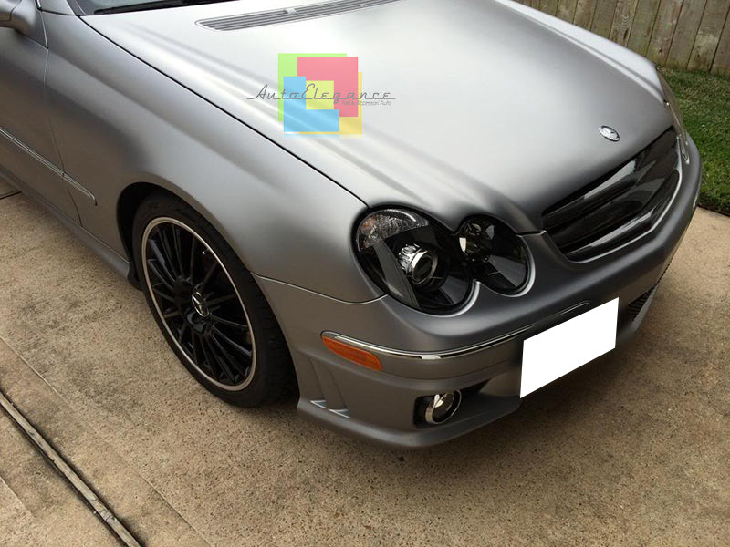 HEADLIGHTS MERCEDES C CLASS W203 2000-2006 BLACK LENTICULAR HEADLIGHTS