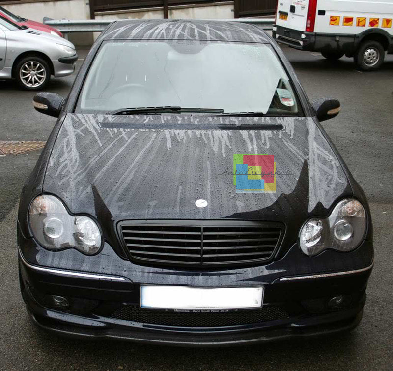 HEADLIGHTS MERCEDES C CLASS W203 2000-2006 BLACK LENTICULAR HEADLIGHTS