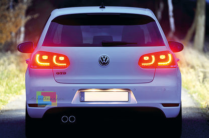VW GOLF 6 2008-2012 FARI POSTERIORI GTI A LED ROSSO FRECCIA SMOKE FUME&apos; .-