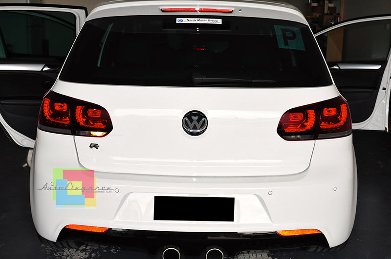 VW GOLF 6 2008-2012 FARI POSTERIORI GTI A LED ROSSO FRECCIA SMOKE FUME&apos; .-