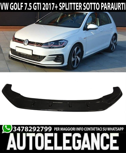 FRONT BUMPER UNDER VW GOLF 7.5 GTI 2016-2019 ABS BLACK SPLITTER 0159