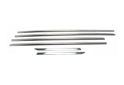 ADHESIVE MOULDINGS FIAT TIPO SW 2015+ CHROME WINDOW FRAMES STAINLESS STEEL.