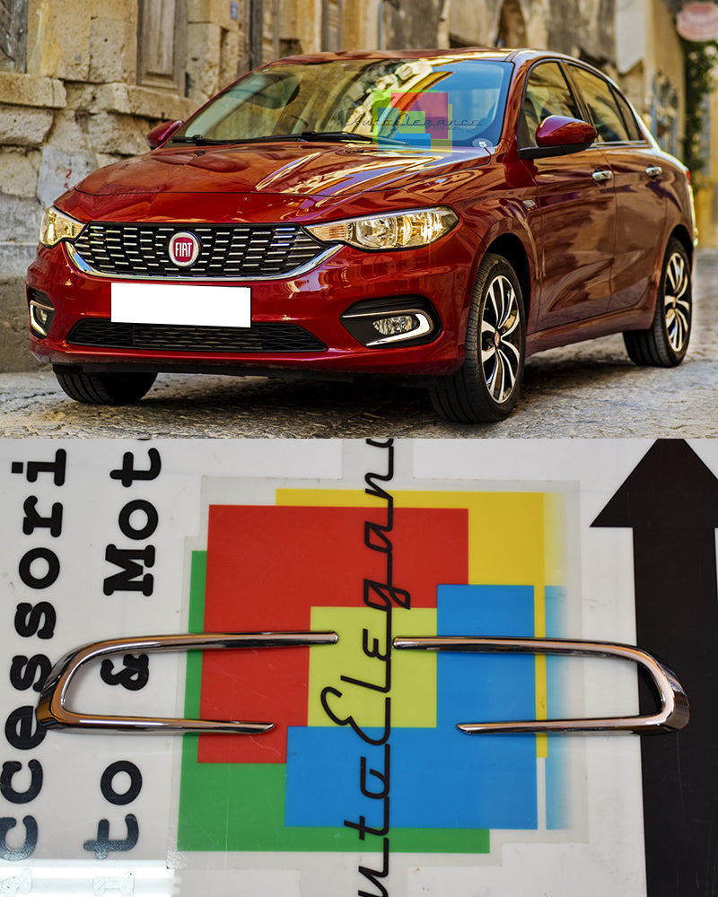 ADHESIVE MOULDS FIAT TIPO 2015+ CHROME FRONT FOG LIGHTS