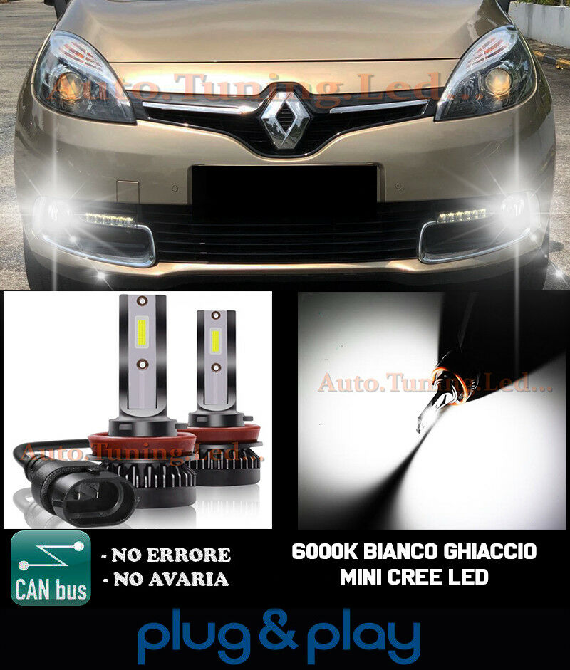 CREE LED FOG LIGHTS RENAULT GRAN SCENIC CAMBUS ICE WHITE 8000LM