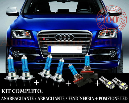 AUDI Q5 SET COMPLETO LAMPADE BLU XENON + POSIZIONE A LED AUTOELEGANCERICAMBI
