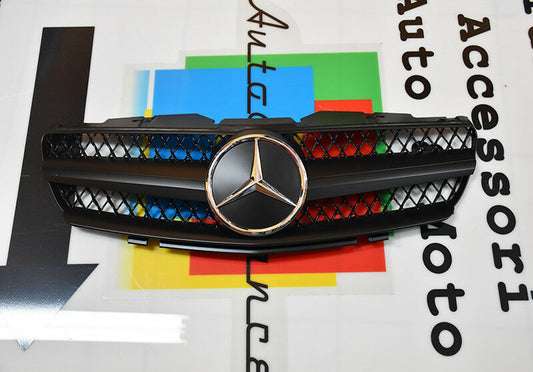 MERCEDES SL R230 2001-2006 FRONT GRILLE AMG LOOK BLACK CALANDA