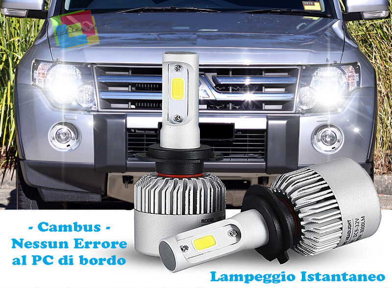 LAMPADE ANABBAGLIANTI LED MITSUBISHI PAJERO 2007+ LAMPEGGIO ISTANTANEO 6000K