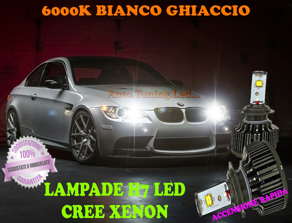 BMW SERIE 3 E92 E93 LAMPADE H7 CREE XENON ABBAGLIANTI 6000K BIANCO RAPIDO AUTOELEGANCERICAMBI