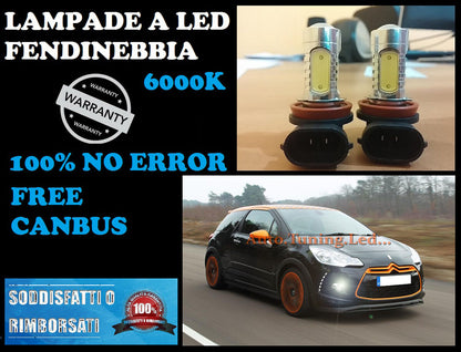 LAMPADE FENDINEBBIA H8 LED CREE RESISTENZA CANBUS 6000K Citro&euml;n DS3 2010-2014