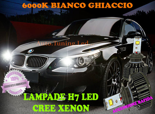 BMW SERIE 5 E60 E61 LAMPADE H7 CREE XENON ABBAGLIANTI 6000K BIANCO RAPIDO AUTOELEGANCERICAMBI