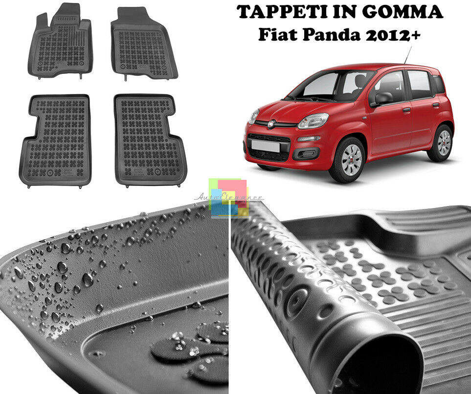 FIAT PANDA 2012 IN POI TAPPETINI AUTO IN GOMMA - TAPPETI TOP QUALITA -1-