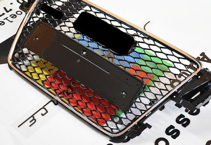 GRIGLIA ANTERIORE AUDI A5 2007-2011 CALANDRA LOOK RS5 NIDO D&apos;APE BORDO CROMATO